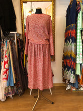 Cargar imagen en el visor de la galería, Vestido Vintage Original 80’s Rojo con estampado beige
